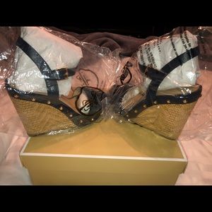 michael kors ellen leather wedge